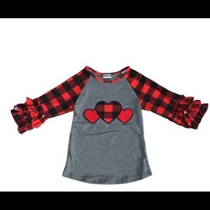 Girls plaid Valentine Shirt